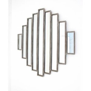 Homeroots.co 274588 36 X 36 X 2 Silver Rustic Multi Mirrored Wall Scul