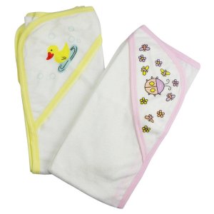 Bambini 021-Pink--021-Yellow Bambini Infant Hooded Bath Towel (pack Of