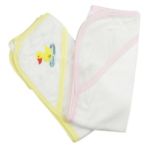 Bambini 021-Yellow--021B-Pink Bambini Infant Hooded Bath Towel (pack O