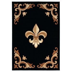 Homeroots.co 367537 22 X 32 Black Olefin  Polypropylene Accent Rug