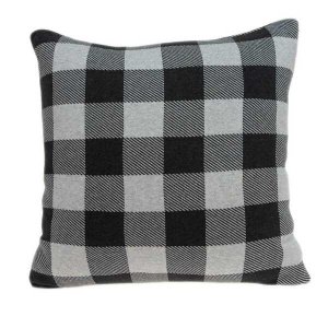 Homeroots.co 333883 Square Charcoal Buffalo Check Accent Pillow Cover