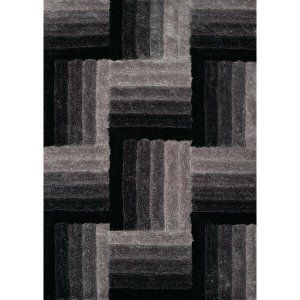 Homeroots.co 369136 22 X 26 Black Polyester Accent Rug