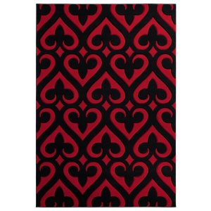 Homeroots.co 367453 22 X 32 Red Olefin  Polypropylene Accent Rug