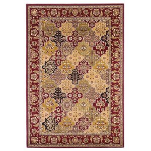 Homeroots.co 353181 2'x3' Red Machine Woven Floral Indoor Accent Rug