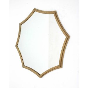 Homeroots.co 274589 33 X 33 X 1 Gold Curved Hexagon Frame  Cosmetic Mi