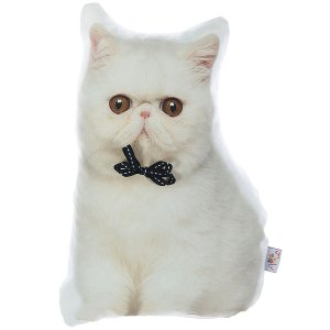 Homeroots.co 355496 Persian Cat Shape Filled Pillow Animal Shaped Pill