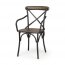 Homeroots.co 380399 Brown Solid Wood Seat With Grey Iron Frame Dining 