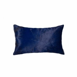 Homeroots.co 328245 12 X 20 X 5 Navy, Torino Kobe Cowhide - Pillow