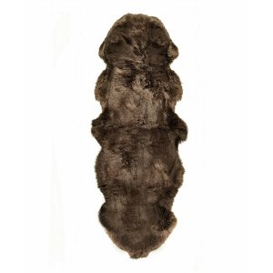 Homeroots.co 293190 24 X 72 X 2 Chocolate, Double Sheepskin - Area Rug