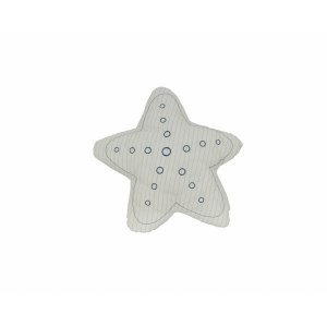 Homeroots.co 364155 White With Blue 3d Shape Star Pillow