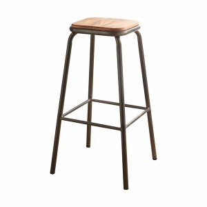 Homeroots.co 376990 Set Of 2 30 Gunmetal And Natural Backless Stools