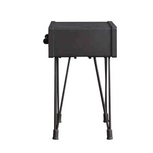 Homeroots.co 277062 13.8 X 18.5 X 23.2 Charcoal 1 Drawer Wooden  End T