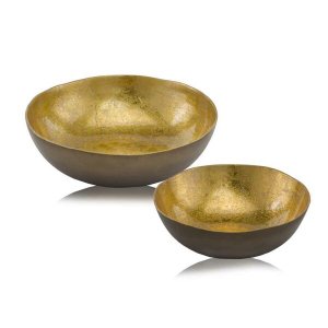 Homeroots.co 354719 17 X 17 X 4.5 Gold  Bronze, Metal, Large, Round - 