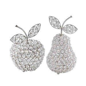 Homeroots.co 354777 5.5 X 5.5 X 8 Silver Crystal Apple