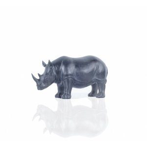 Homeroots.co 364256 Burnished Bronze And Black Rhinoceros Statue