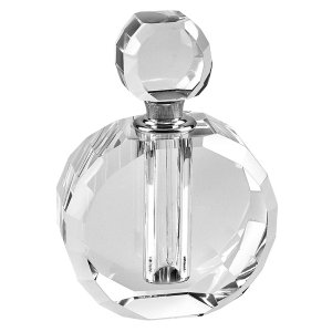 Homeroots.co 375913 Hand Crafted Crystal Round Perfume Bottle