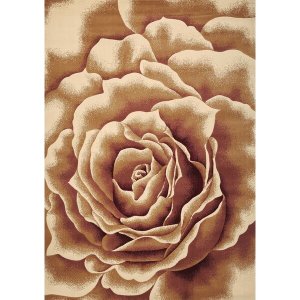 Homeroots.co 353206 2'x3' Ivory Machine Woven Floral Indoor Accent Rug