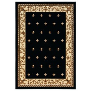 Homeroots.co 367519 22 X 32 Black Olefin  Polypropylene Accent Rug