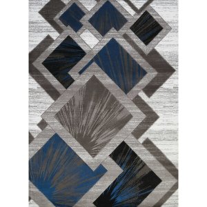 Homeroots.co 371380 22 X 36 Denim Blue Polypropylene Accent Rug