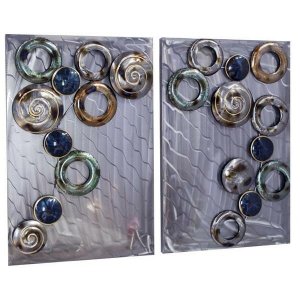 Homeroots.co 319803 33 X 8 X 23 Metallic Multi Color Metal Hollow Circ