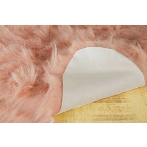 Homeroots.co 317266 24 X 36 X 1.5 Dusty Rose Plush Faux Sheepskin Area