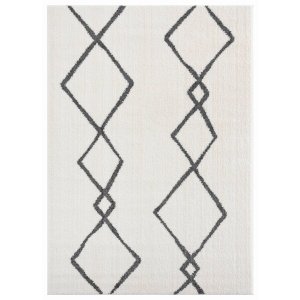 Homeroots.co 371560 23 X 36 White Microfiber Polyester Accent Rug