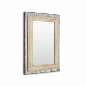 Homeroots.co 379834 Glavanized Metal And Wood Rectangular Frame Wall M