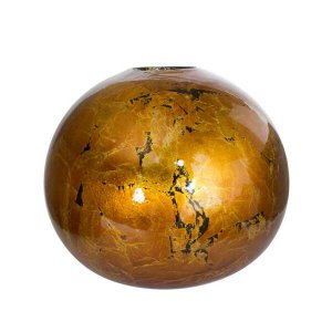 Homeroots.co 354452 Copper Ceramic Foil And Lacquer Spherical Table Va