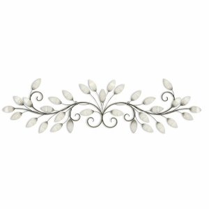 Homeroots.co 321143 Brushed Pearl Over The Door Metal Wall Decor