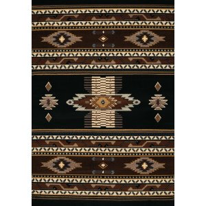 Homeroots.co 369599 22 X 36 Black Polypropylene Accent Rug