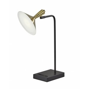 Homeroots.co 372887 Brass Spotlight Black Metal Led Desk Lamp