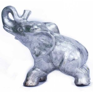 Homeroots.co 319656 10 X 6 X 10.5 Silver Ceramic Elephhant