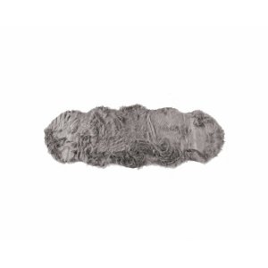 Homeroots.co 317268 2 X 6 Gray Sheepskin Double - Area Rug