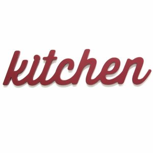 Homeroots.co 321255 Red Kitchen Wood Word Decor