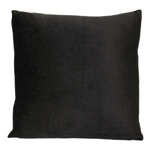 Homeroots.co 373347 Black Textured Velvet Square Pillow