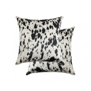 Homeroots.co 317134 16x16 Salt And Pepper, Black And White, Cowhide - 