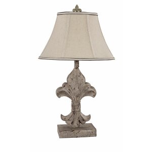 Homeroots.co 380496 Vintage Look Fleur De Lis Accent Lamp