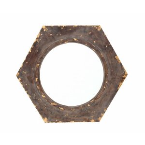 Homeroots.co 274532 23.5 X 27 X 3.5 Bronze, Vintage Round, Hexagon Fra