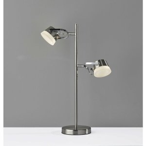 Homeroots.co 372845 Hollywood Spotlight Brushed Steel Metal Led Table 