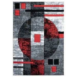 Homeroots.co 367177 22 X 32 Red Olefin  Polypropylene Accent Rug