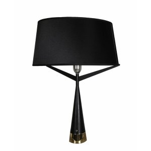 Homeroots.co 372295 16 X 16 X 24 Black Carbon Steel Table Lamp