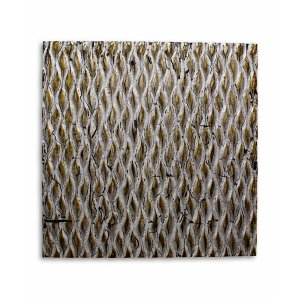 Homeroots.co 274792 Raw Wood Look Silver Finish Square Wall Art Medium