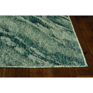 Homeroots.co 375237 3'x4' Grey Teal Machine Woven Uv Treated Modern Ab