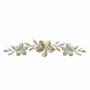 Homeroots.co 321129 Champagne Flower Metal Wall Decor