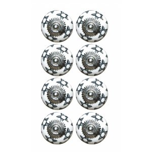 Homeroots.co 321651 1.5 X 1.5 X 1.5 White, Silver And Gray - Knobs 8-p