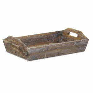 Homeroots.co 379869 Rectangular Dark Rustic Brown Finish Wood Serving 