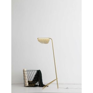 Homeroots.co 372219 19 X 11 X 48 Golden Carbon Floor Lamp