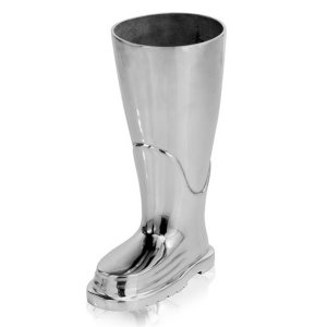 Homeroots.co 354611 4.75 X 10.5 X 16 Buffed Firefighter Boot Stand