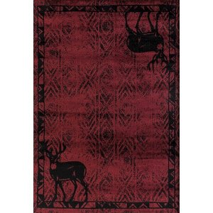 Homeroots.co 371900 22 X 36 Red Polypropylene Mat Rug