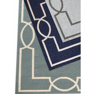 Homeroots.co 374937 2'x3' Ocean Polypropylene Accent Rug